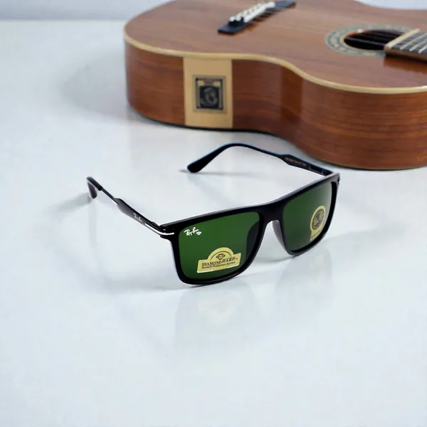 SwamiRaj_EyeWorld_Square_Glass_Fitted_Sunglasses_(Acetate_Frame,_UV_Protected_B2_Glass_Lens_)_(_3668_Black_with_Green)