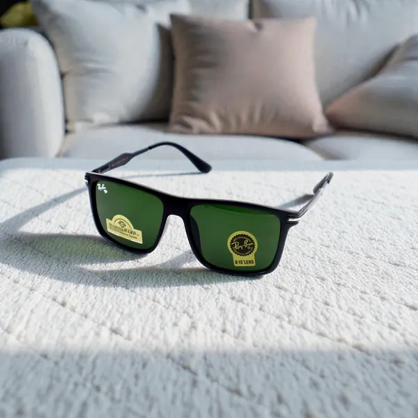 SwamiRaj_EyeWorld_Square_Glass_Fitted_Sunglasses_(Acetate_Frame,_UV_Protected_B2_Glass_Lens_)_(_3668_Black_with_Green)