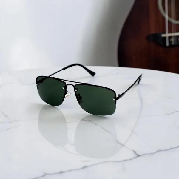 SwamiRaj_EyeWorld_Square_Premium_Branded_Sunglasses_with_Stylish_Rich_Looking_UV_Protected_Polycarbonate__Lens_for_Men_&_Women._(7939_Black_with_Green)