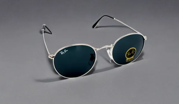 SwamiRaj_EyeWorld_Round,_Medium,_UV_Protected_B2_Black_Glass_Lens,_Glossy_Silver_Titanium_Frame,_Unisex