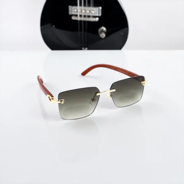 SwamiRaj_EyeWorld_Rimless_Golden_Frame_with_Brown_Wooden_Sides_Sunglasses_with_Titanium_Frame,_&_UV_Protected_Polycarbonate_Lens_Ideal_for_Men_&_Women_(OW_3066_Golden_with_Brown)