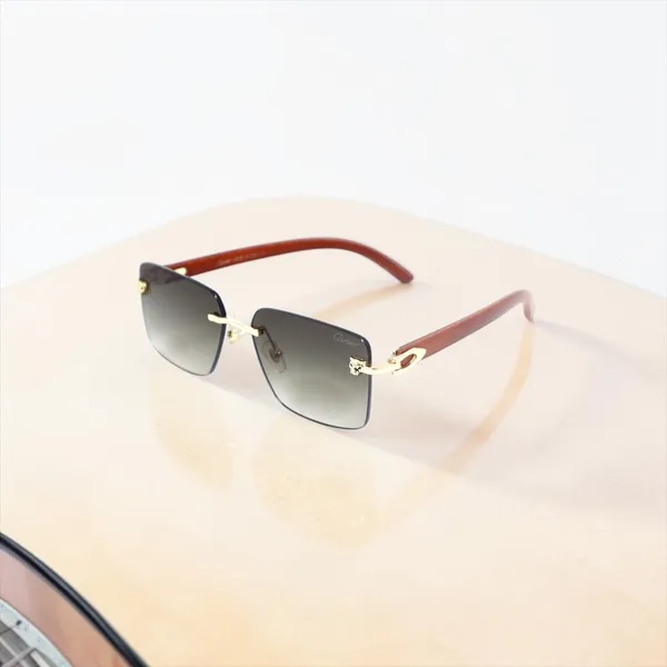 SwamiRaj_EyeWorld_Rimless_Golden_Frame_with_Brown_Wooden_Sides_Sunglasses_with_Titanium_Frame,_&_UV_Protected_Polycarbonate_Lens_Ideal_for_Men_&_Women_(OW_3066_Golden_with_Brown)