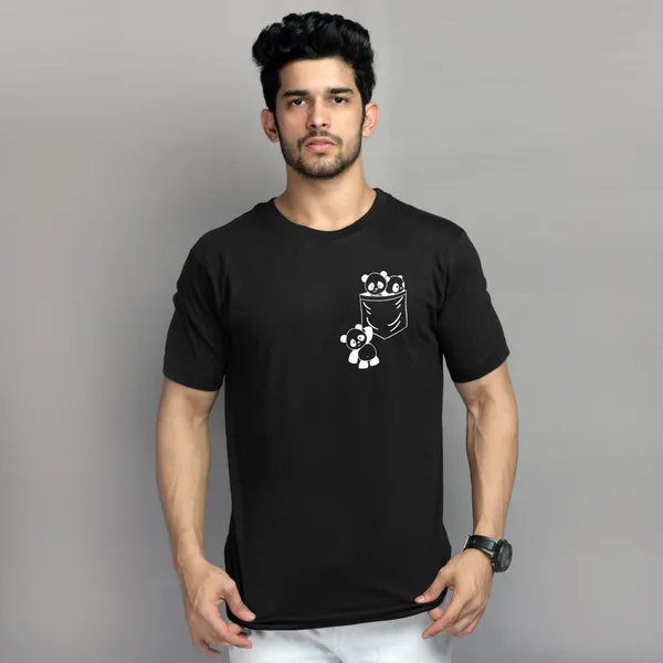 Black_Pure_Cotton_Half_Sleeve_Round_Neck_T-Shirt_For_Men