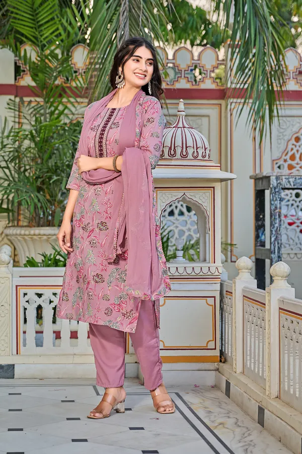 YAGNIK_FASHION_Women_Rayon_Floral_Printed_Kurta_Dupatta_Set