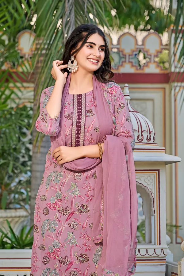 YAGNIK_FASHION_Women_Rayon_Floral_Printed_Kurta_Dupatta_Set