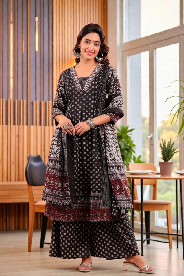 YAGNIK_FASHION_Women_Rayon_Printed_Palazzo_Dupatta_Set