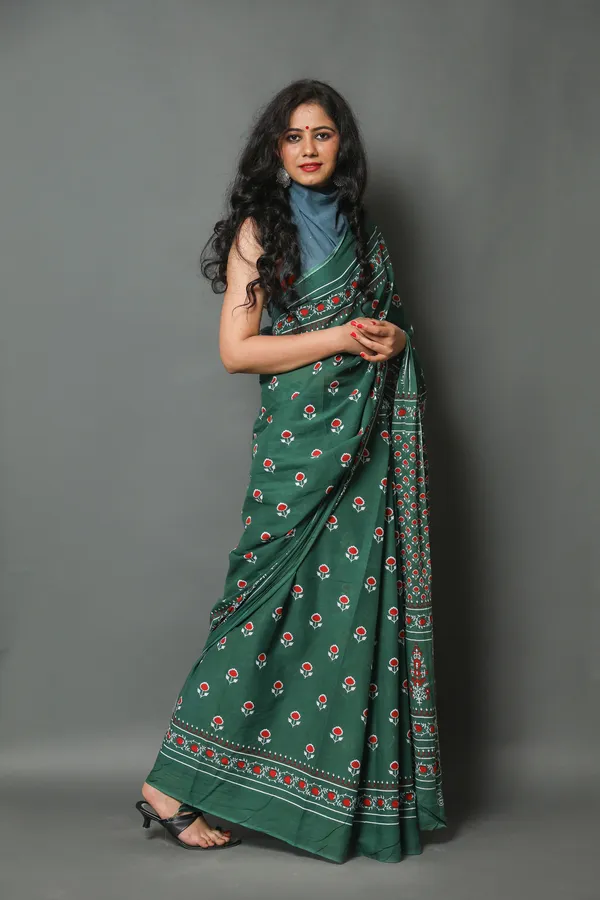 Green_Jaipuri_Hand_Printed_Color_Block_Handloom_Pure_Cotton_Saree
