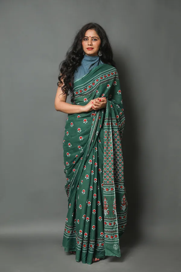 Green_Jaipuri_Hand_Printed_Color_Block_Handloom_Pure_Cotton_Saree