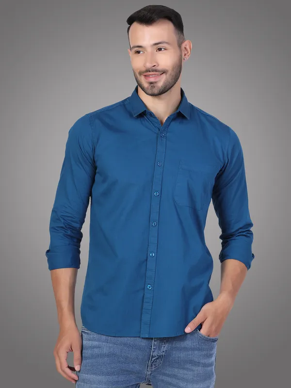 Teal_Blue_Casual_Shirt_for_Men_|_Pure_Cotton_Shirt