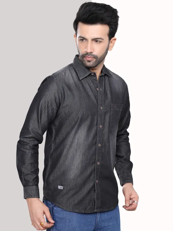 Black_Full_Sleeve_Denim_Casual_Shirt_|_Premium_Spread_Super_Soft_Collar_Shirts