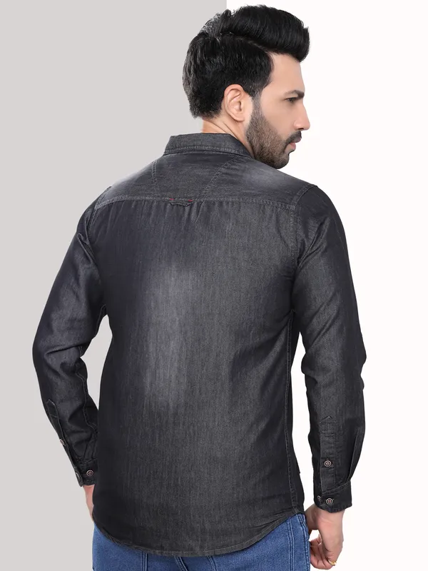 Black_Full_Sleeve_Denim_Casual_Shirt_|_Premium_Spread_Super_Soft_Collar_Shirts