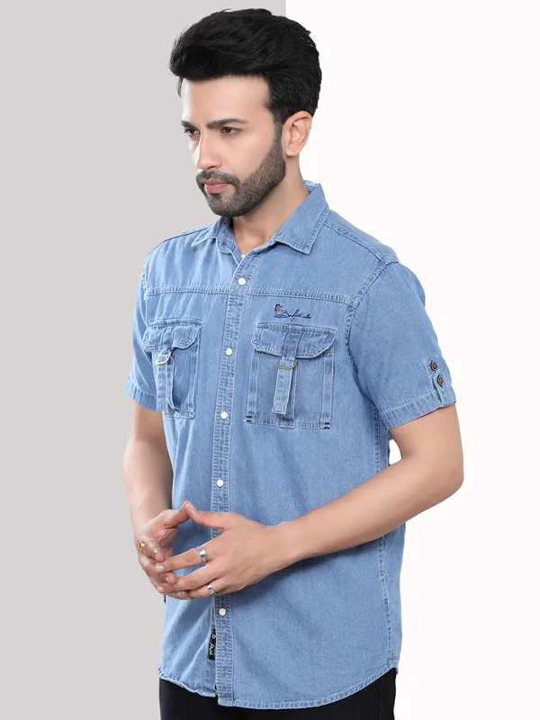 Icewash_Denim_Half_Sleeve_Casual_Shirt_|_Premium_Spread_Super_Soft_Collar_Shirts