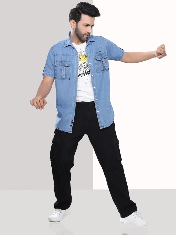 Icewash_Denim_Half_Sleeve_Casual_Shirt_|_Premium_Spread_Super_Soft_Collar_Shirts