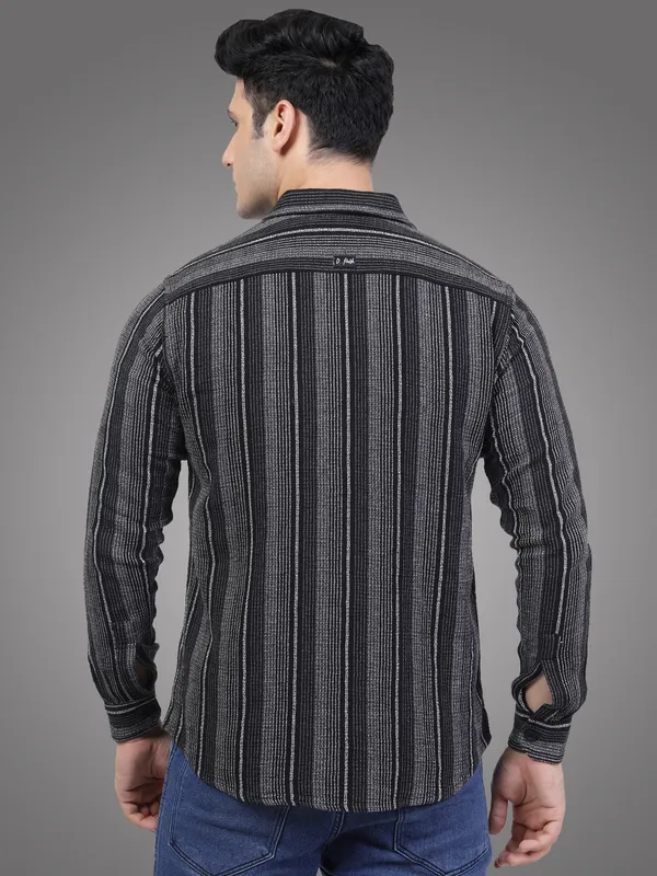 Grey__Casual_Stripe_Shirt_for_Men_|_Premium_Cotton_With_Double_Pocket