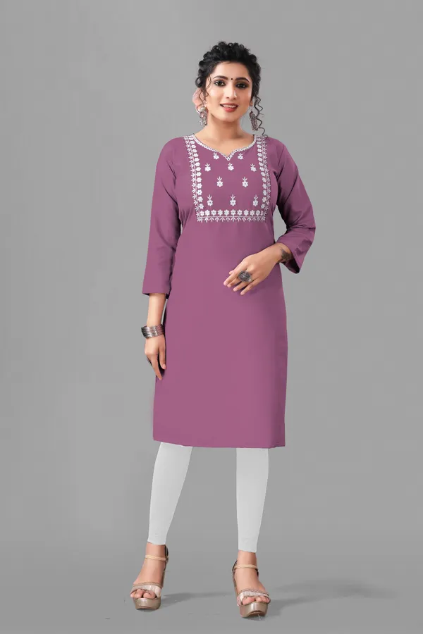 Purple_&_White_Cotton_Embroided_FUll_Sleeve_Kurti_For_Women