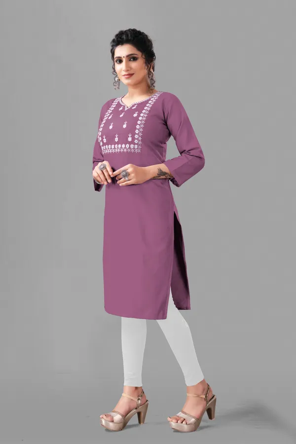 Purple_&_White_Cotton_Embroided_FUll_Sleeve_Kurti_For_Women