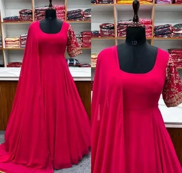 Rani_Faux_Georgette_Embroided_Sleeves_Gown_With_Dupatta_For_Women