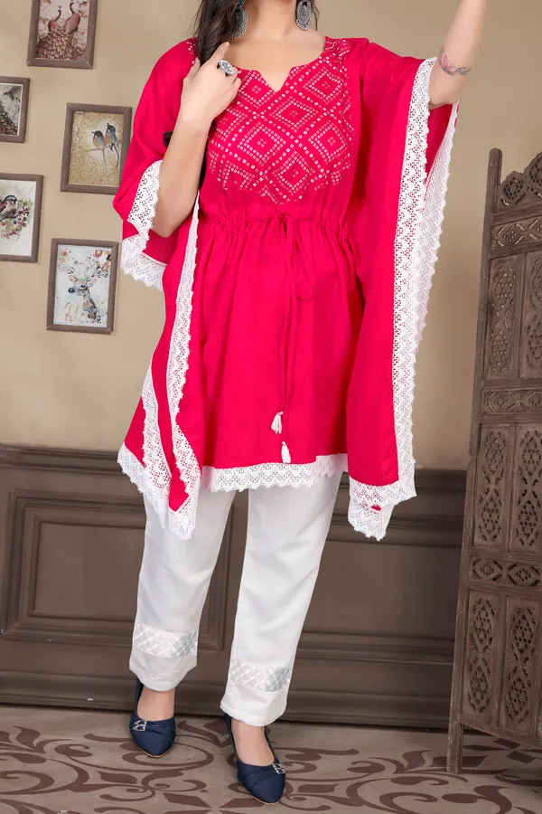 Rani_Pink_And_White_Rayon_Printed_Kaftan_For_Women