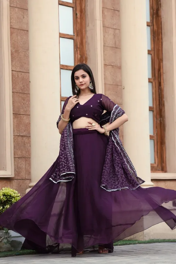 Purple_Georgette_Embroided_Lehngha_With_Choli_For_Women