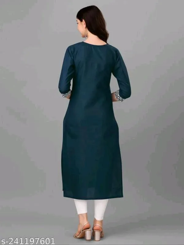Rama_Cotton_Embroided_3/4_Sleeve_Kurti_For_Women