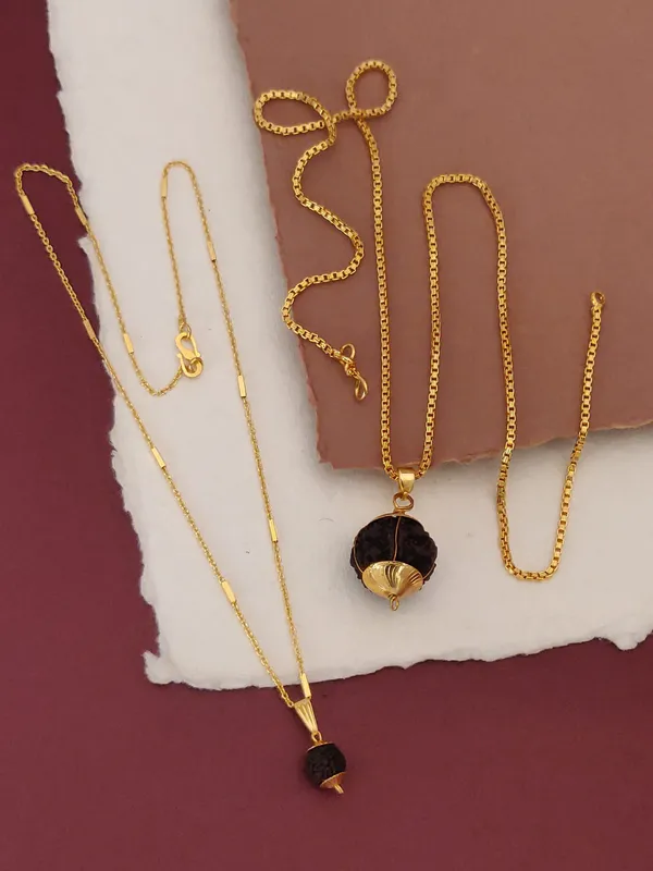 Gold_Plated__Couple_2_Pendants+Chain_Set_For_Male_