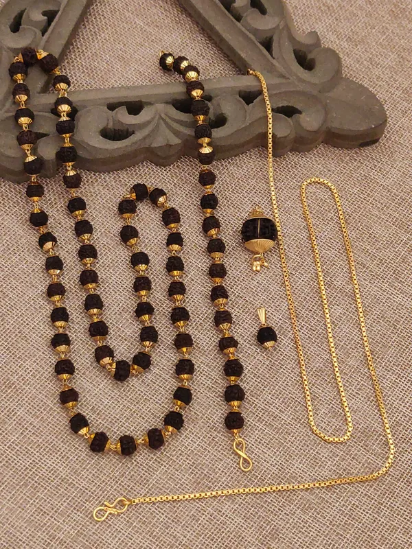 Gold_Plated__Combo_5_Pro_Mala_Bracelet_Chain_2_Pendants_For_Male