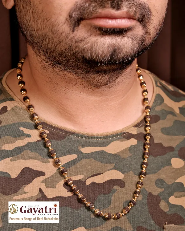 Gold_Plated__Combo_5_Pro_Vertical_Mala,Bracelet,Chain_&_2_Pendants_For_Male
