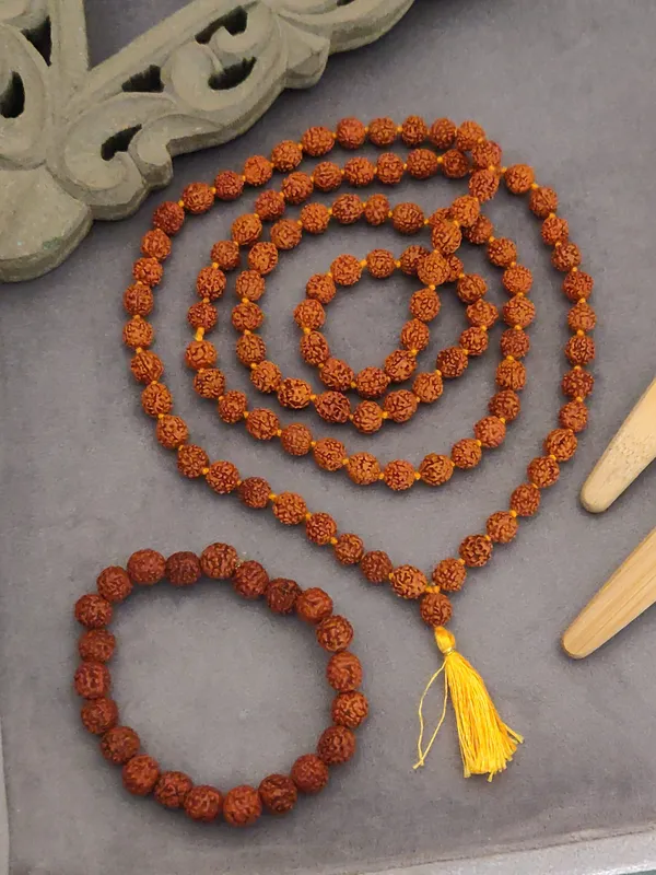 Orange_Natural_108_Beed_Jap_Mala_&_Bracelet_For_Unisex