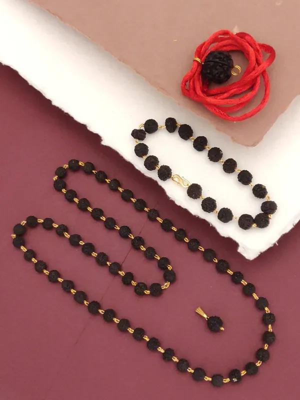 Combo_Regular_Black_Of_4_Natural_Rudraksh_Products_Natural_Rudraksh_Mala,_Bracelet_&_2_Pendants_For_Male
