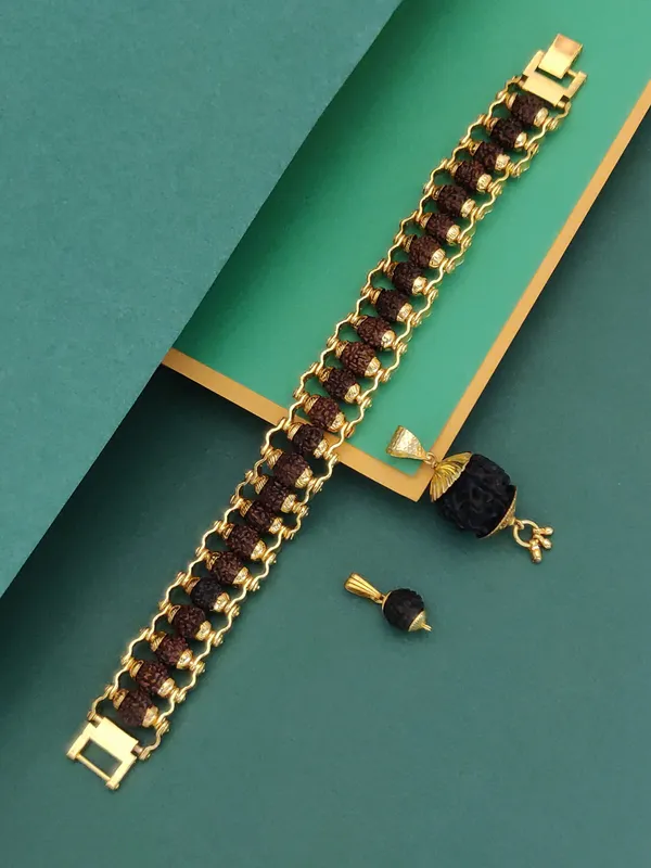 Gold_Plated__Designer_Bracelet_Plus_2_Pendants_For_Male