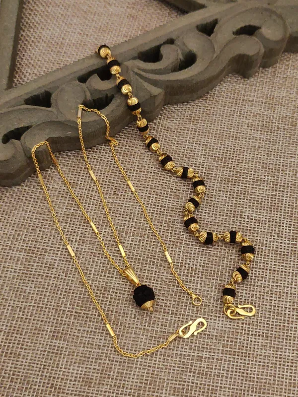 Gold_Plated__Combo_Female_Bracelet+Chain+Pendant_For_Female