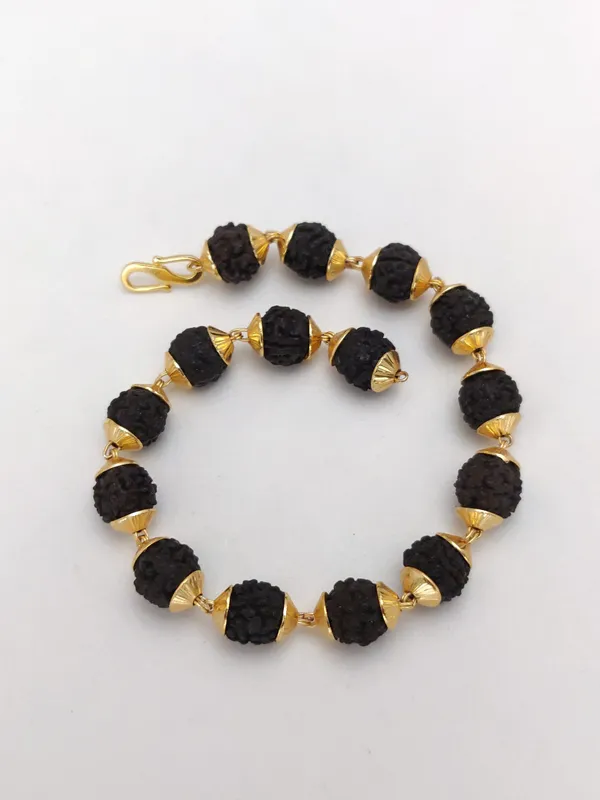 Gold_Plated__Natural_Rudraksh_Bracelet_For_Unisex