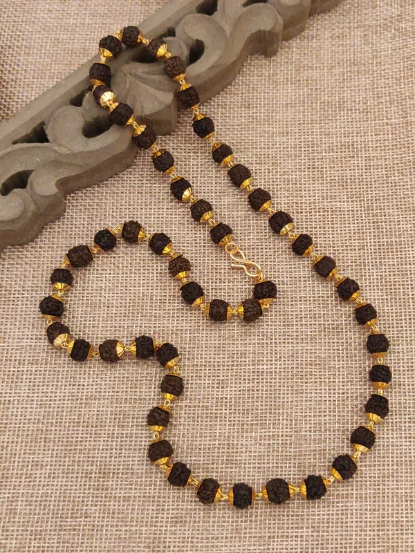 Gold_Plated__Regular_Size_Natural_Rudraksh_Mala