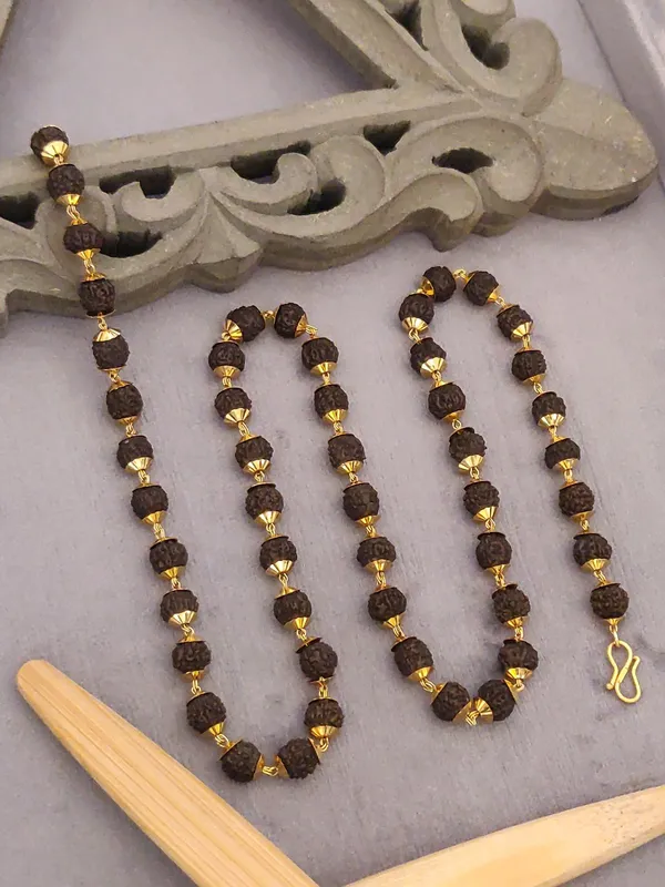 Gold_Plated__Regular_Size_Natural_Rudraksh_Mala