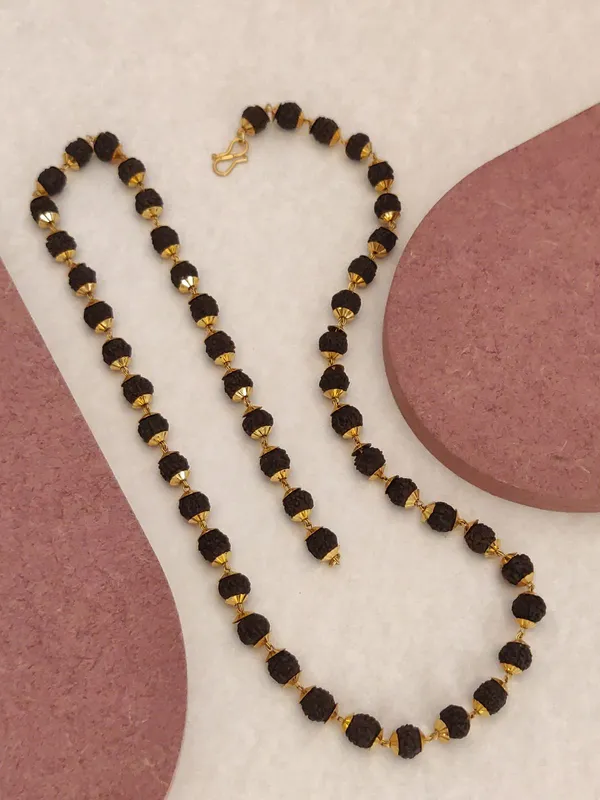 Gold_Plated__Regular_Size_Natural_Rudraksh_Mala