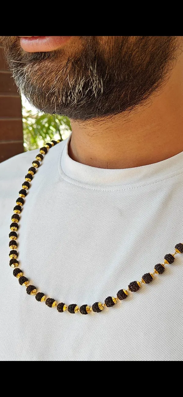 Gold_Plated__Regular_Size_Natural_Rudraksh_Mala