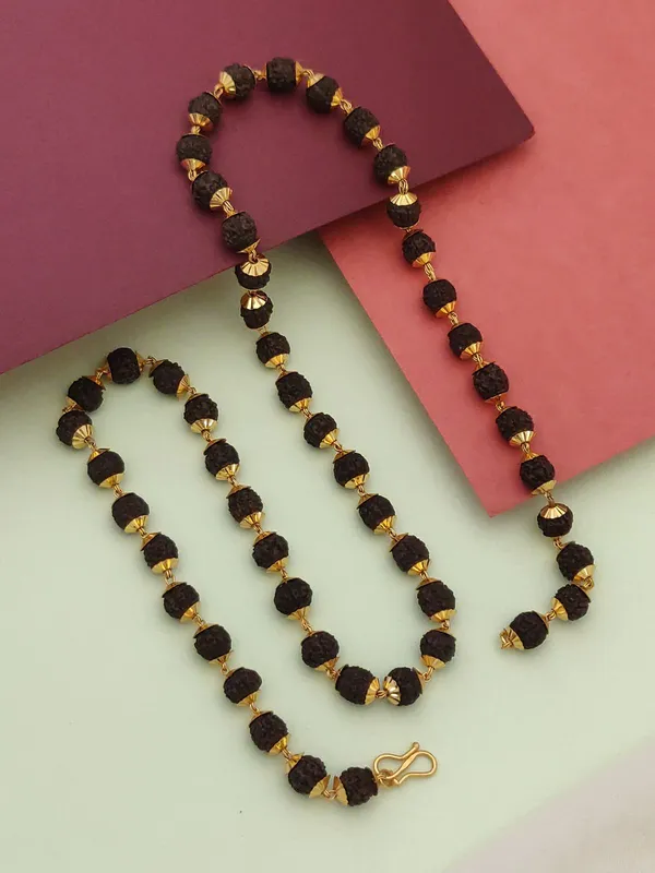 Gold_Plated__Regular_Size_Natural_Rudraksh_Mala