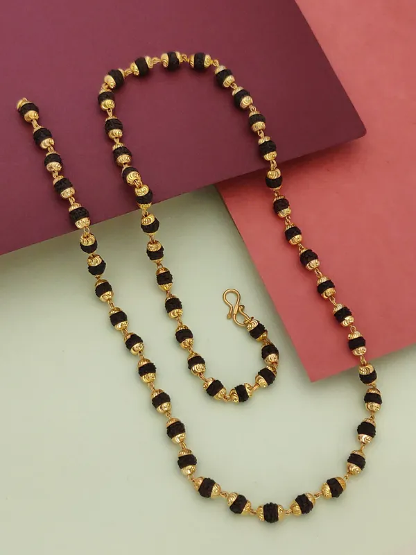 Gold_Plated__Natural_Rudraksh_Beed_Vertical_Cap_Mala_For_Male_