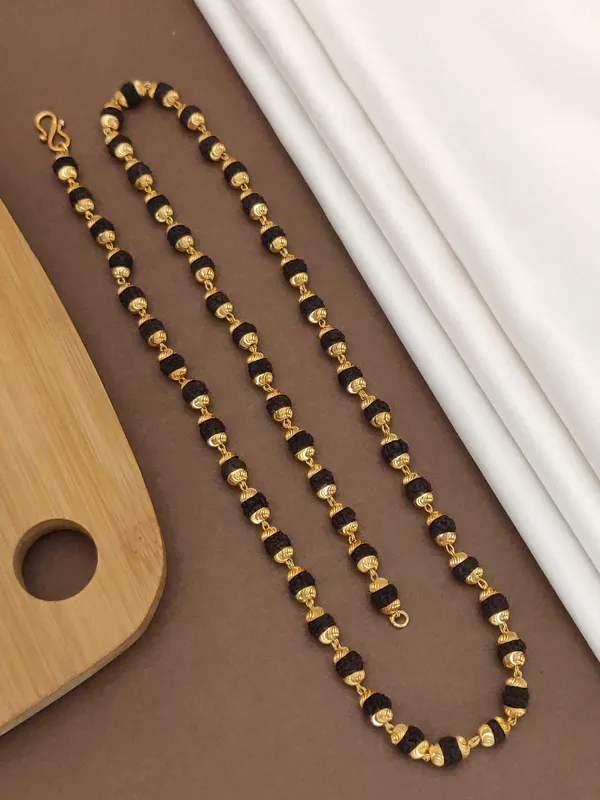 Gold_Plated__Natural_Rudraksh_Beed_Vertical_Cap_Mala_For_Male_