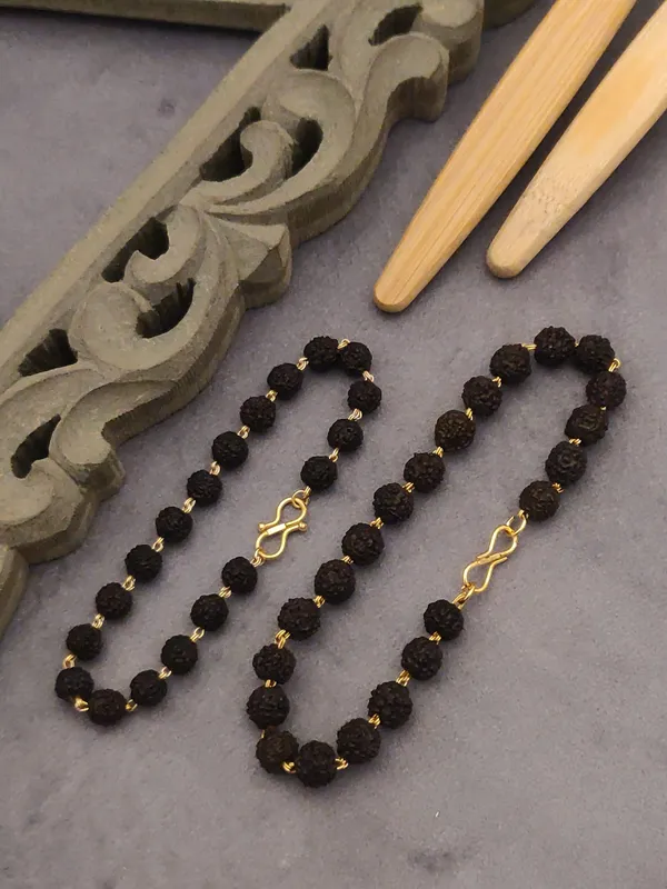 Gold_Plated_Couple_Regular_Natural_Rudraksh_Bracelet_For_Male_