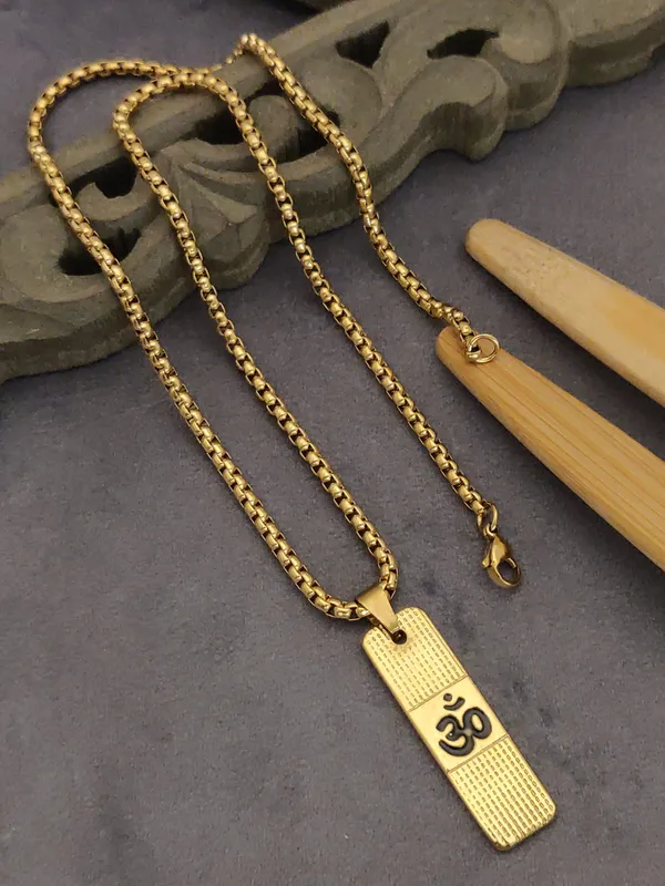 Gold_Plated__Ohm_Pendant_&_Chain_For_Men