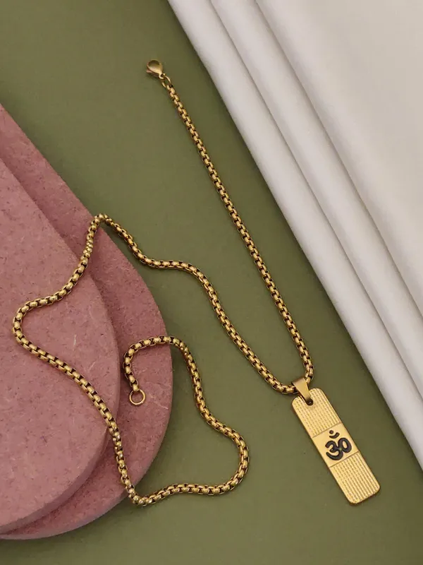 Gold_Plated__Ohm_Pendant_&_Chain_For_Men