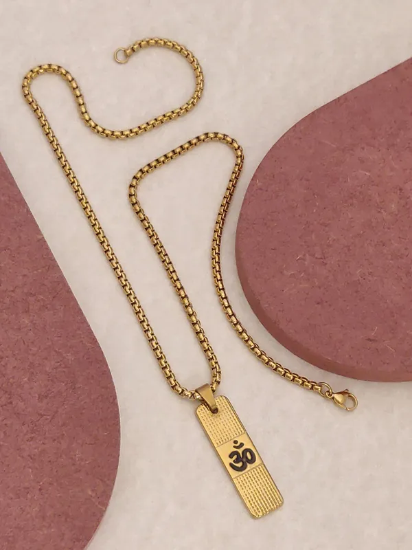 Gold_Plated__Ohm_Pendant_&_Chain_For_Men
