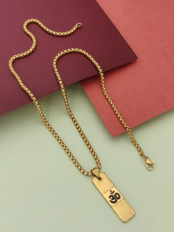 Gold_Plated__Ohm_Pendant_&_Chain_For_Men