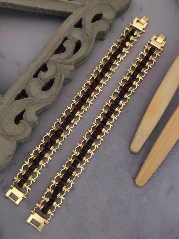 Gold_Plated_1+1_Designer_Natural_Rudraksh_Bracelet