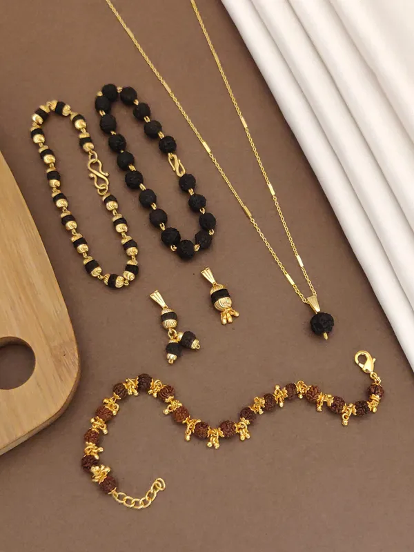 Gold_Plated_Combo_For_Women_|_3_Bracelets_&_3_Pendants_With_Chain