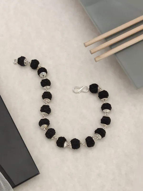 Silver_Plated__Natural_Rudraksh_Bracelet_For_Men