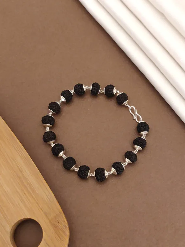 Silver_Plated__Natural_Rudraksh_Bracelet_For_Men