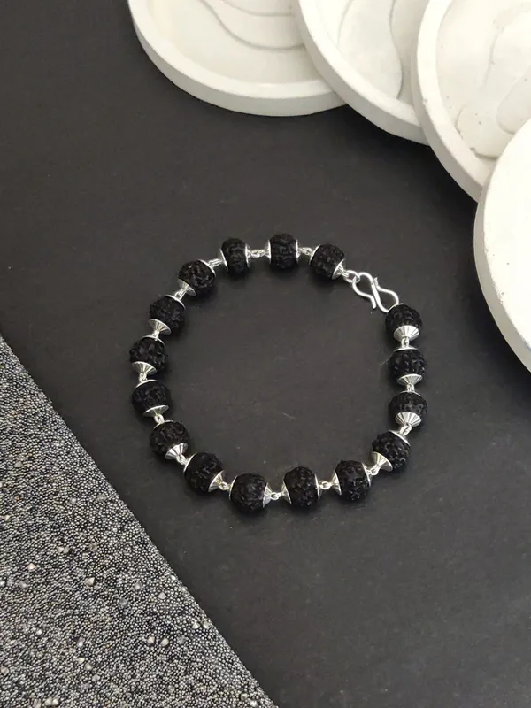 Silver_Plated__Natural_Rudraksh_Bracelet_For_Men