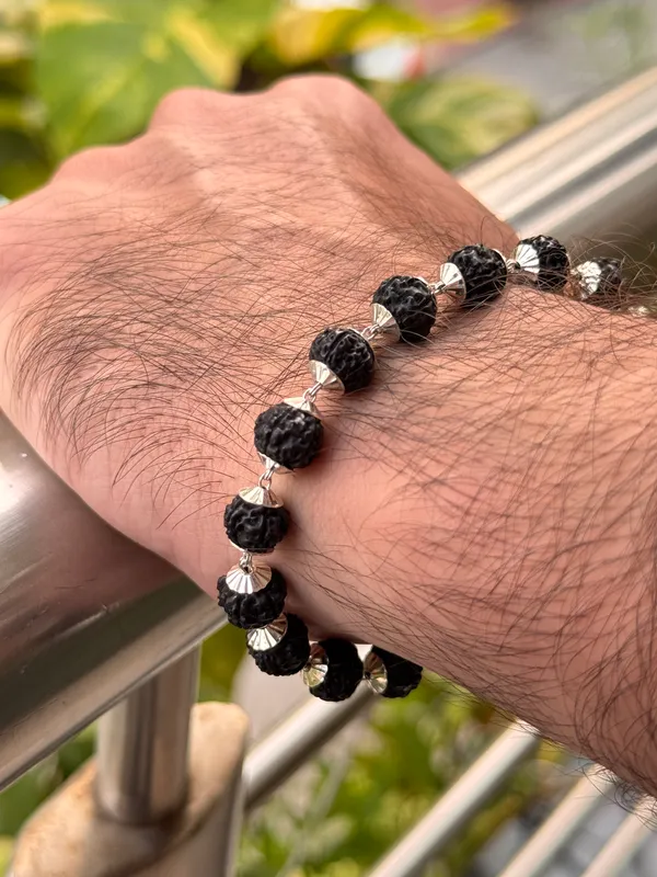 Silver_Plated__Natural_Rudraksh_Bracelet_For_Men